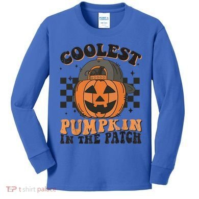 Coolest Pumpkin In The Patch Halloween Funny Gift Kids Long Sleeve Shirt