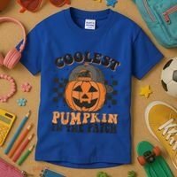 Coolest Pumpkin In The Patch Halloween Funny Gift Kids T-Shirt thumb 3
