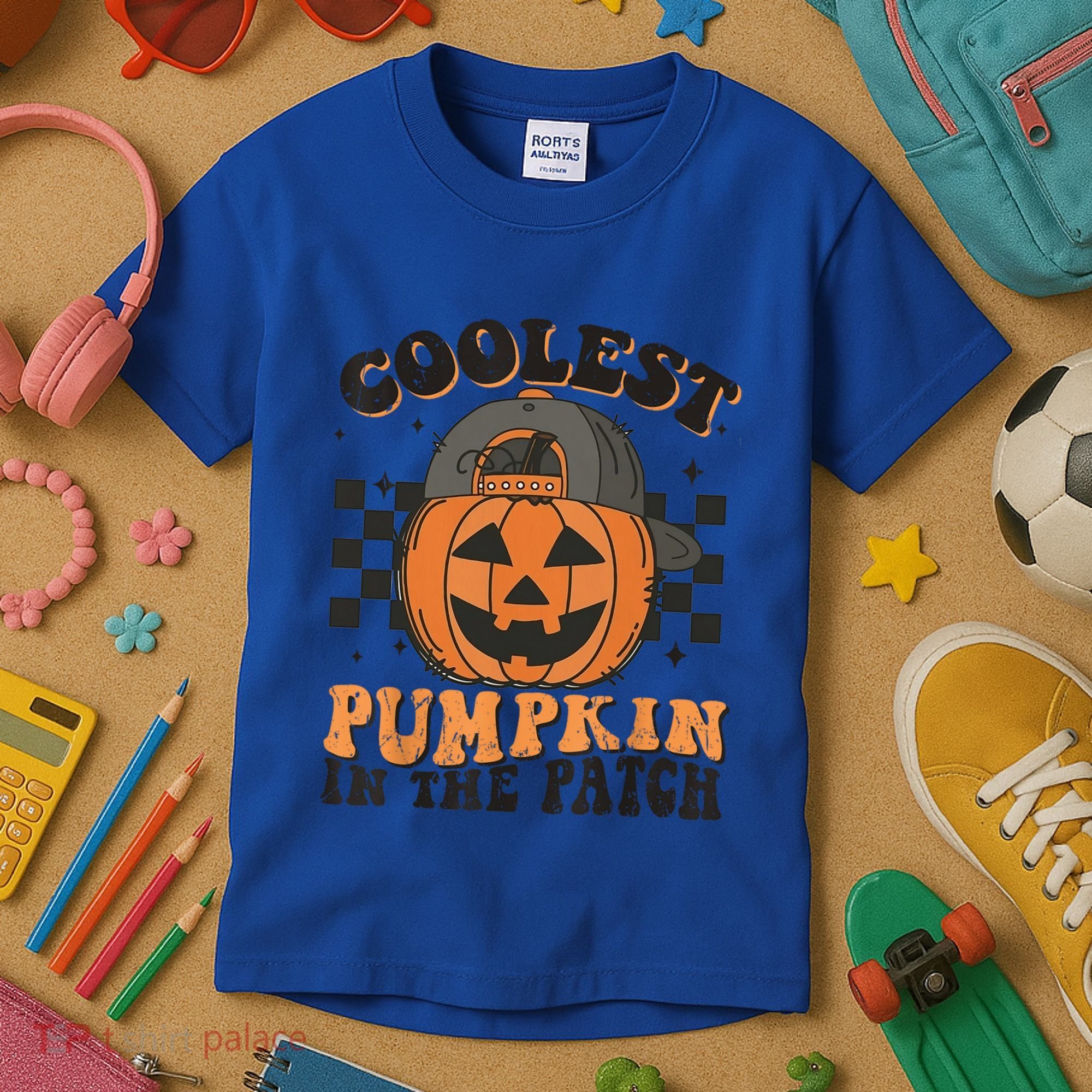 Coolest Pumpkin In The Patch Halloween Funny Gift Kids T-Shirt
