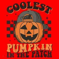 Coolest Pumpkin In The Patch Halloween Funny Gift Santa Hat thumb 1