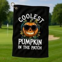 Coolest Pumpkin In The Patch Gift Golf Towel thumb 1