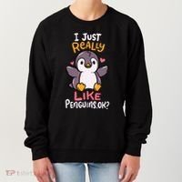 Cute Penguin I Just Really Love Penguins Ok Baby Gift Women's Sweatshirt thumb 0