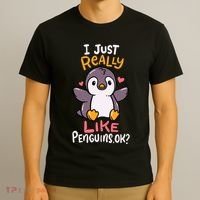 Cute Penguin I Just Really Love Penguins Ok Baby Gift T-Shirt thumb 3