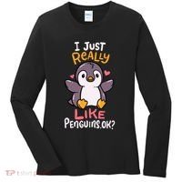 Cute Penguin I Just Really Love Penguins Ok Baby Gift Women's Long Sleeve Shirt thumb 0