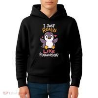 Cute Penguin I Just Really Love Penguins Ok Baby Gift Kids Hoodie thumb 4