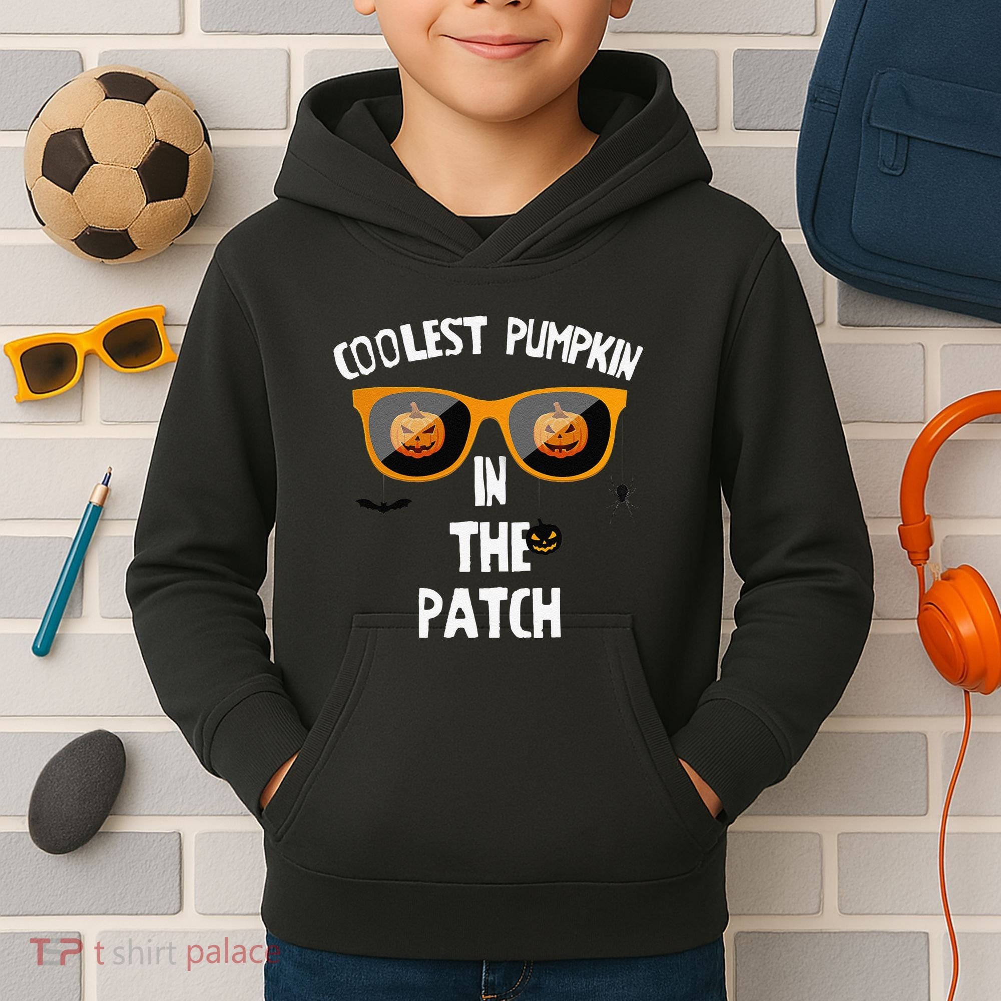 Coolest Pumpkin In The Patch Halloween Gift Cute Kids Hoodie