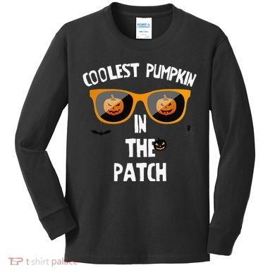 Coolest Pumpkin In The Patch Halloween Gift Cute Kids Long Sleeve Shirt