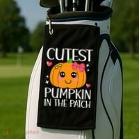Coolest Pumpkin In The Patch Halloween Thanksgiving Golf Towel thumb 2