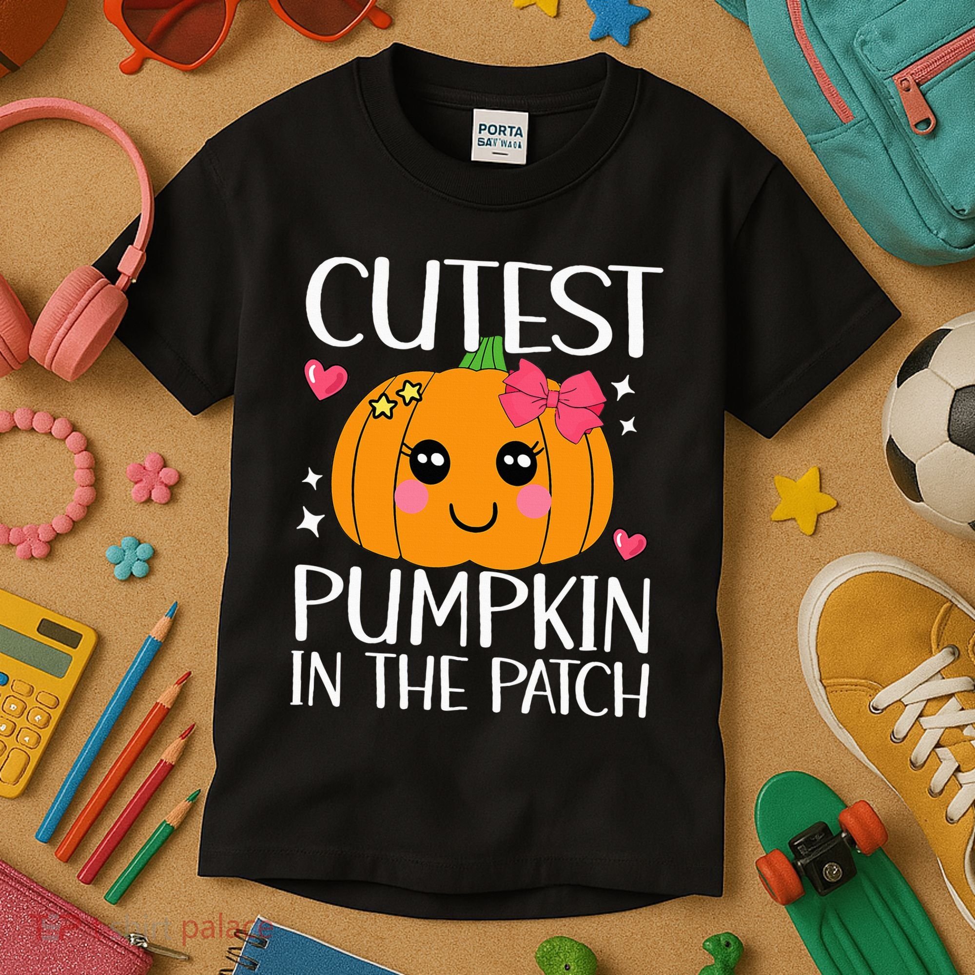 Coolest Pumpkin In The Patch Halloween Thanksgiving Kids T-Shirt