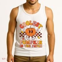 Coolest Pumpkin In The Patch Halloween Tank Top thumb 3