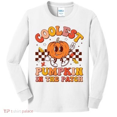 Coolest Pumpkin In The Patch Halloween Kids Long Sleeve Shirt