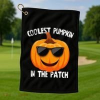 Coolest Pumpkin In The Patch Halloween Gift Gift Golf Towel thumb 1