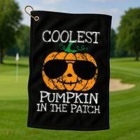 Coolest Pumpkin In The Patch Halloween Golf Towel thumb 1