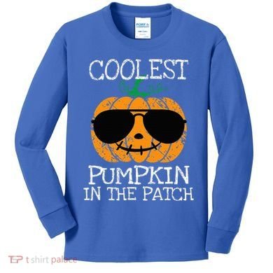 Coolest Pumpkin In The Patch Halloween Kids Long Sleeve Shirt