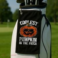 Coolest Pumpkin In The Patch Halloween Gift Golf Towel thumb 2
