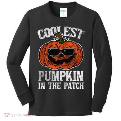 Coolest Pumpkin In The Patch Halloween Gift Kids Long Sleeve Shirt