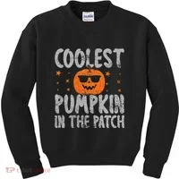Coolest Pumpkin In The Patch Cute Halloween Kids Sweatshirt thumb 0