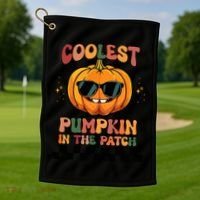 Coolest Pumpkin In The Patch Halloween Meaningful Gift Golf Towel thumb 1