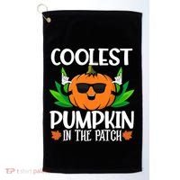 Coolest Pumpkin In The Patch Sunglasses Pumpkin Halloween Gift Golf Towel thumb 0
