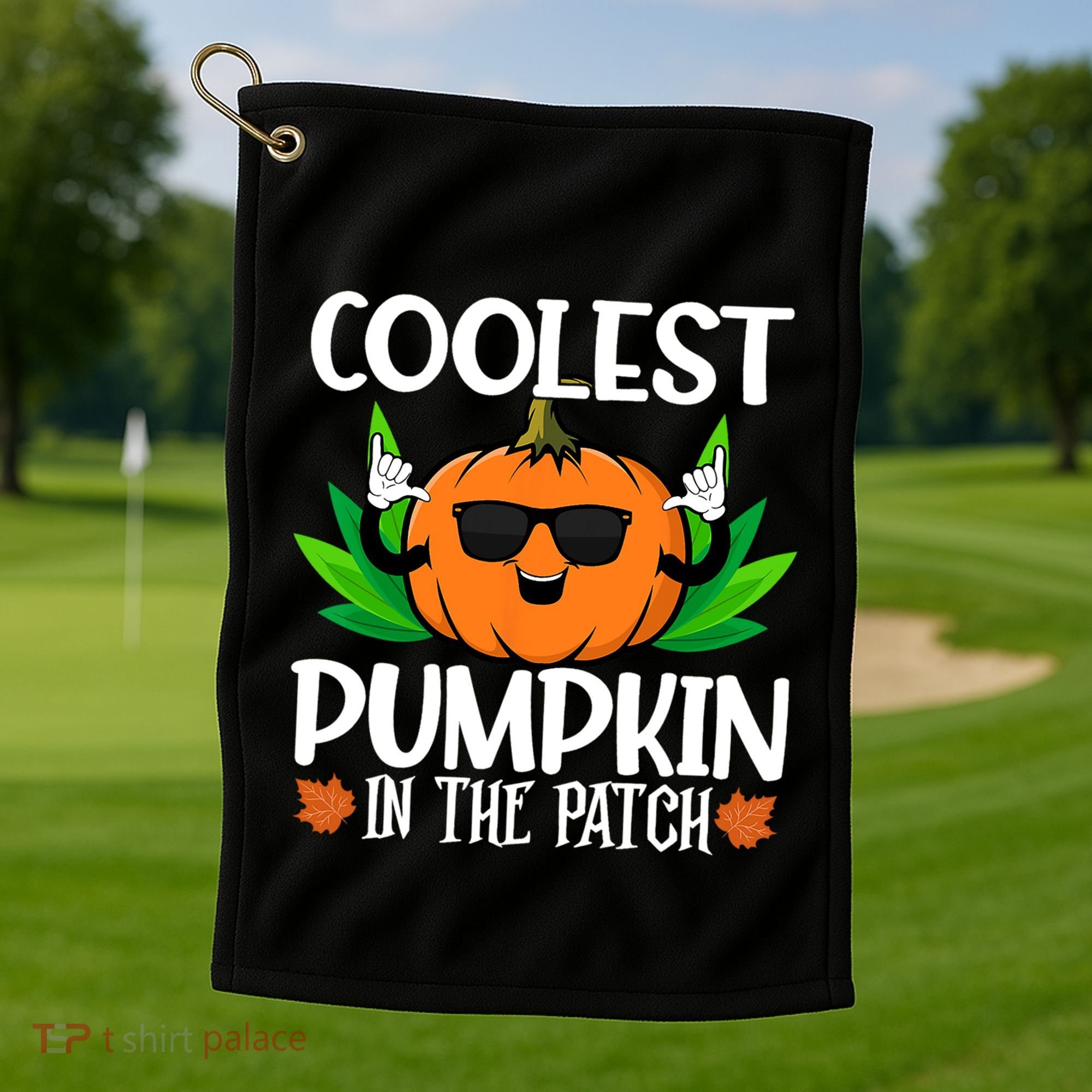 Coolest Pumpkin In The Patch Sunglasses Pumpkin Halloween Gift Golf Towel