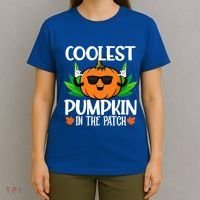 Coolest Pumpkin In The Patch Sunglasses Pumpkin Halloween Gift T-Shirt thumb 4