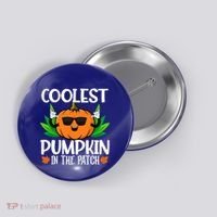Coolest Pumpkin In The Patch Sunglasses Pumpkin Halloween Gift Button thumb 0