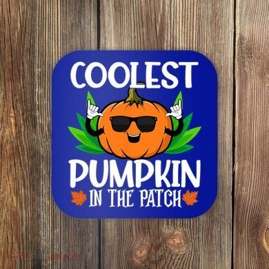 Coolest Pumpkin In The Patch Sunglasses Pumpkin Halloween Gift Coaster