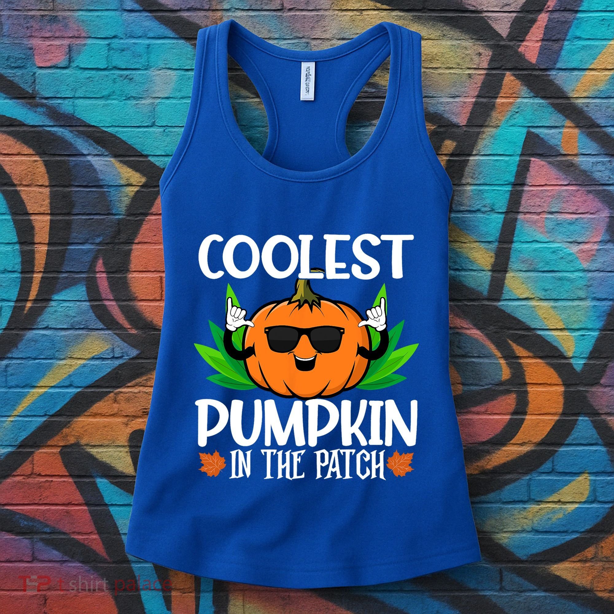 Coolest Pumpkin In The Patch Sunglasses Pumpkin Halloween Gift Women's Tank Top