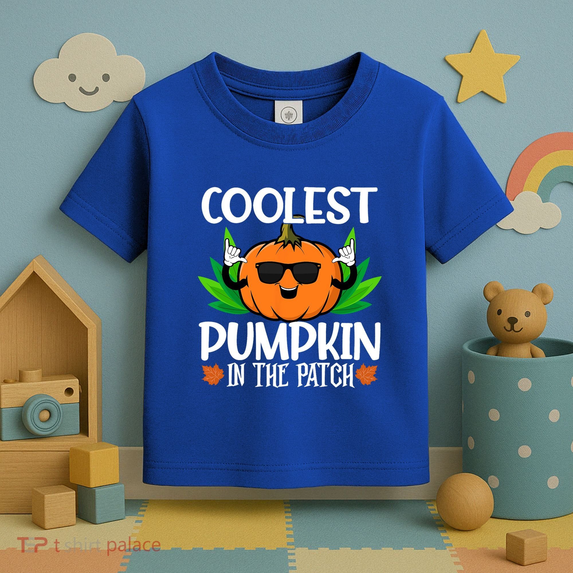 Coolest Pumpkin In The Patch Sunglasses Pumpkin Halloween Gift Toddler T-Shirt