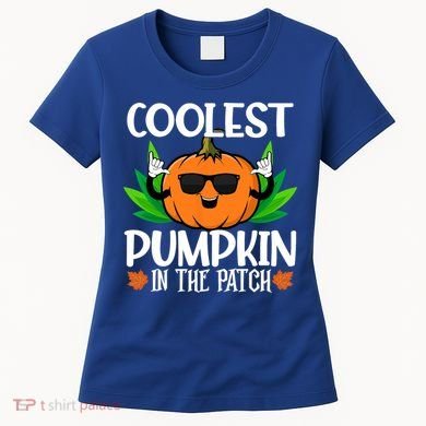 Coolest Pumpkin In The Patch Sunglasses Pumpkin Halloween Gift Women's T-Shirt