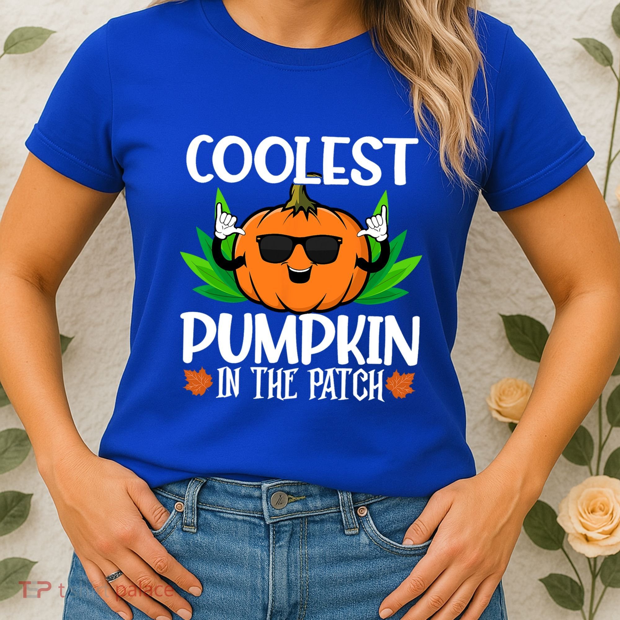 Coolest Pumpkin In The Patch Sunglasses Pumpkin Halloween Gift Women's T-Shirt