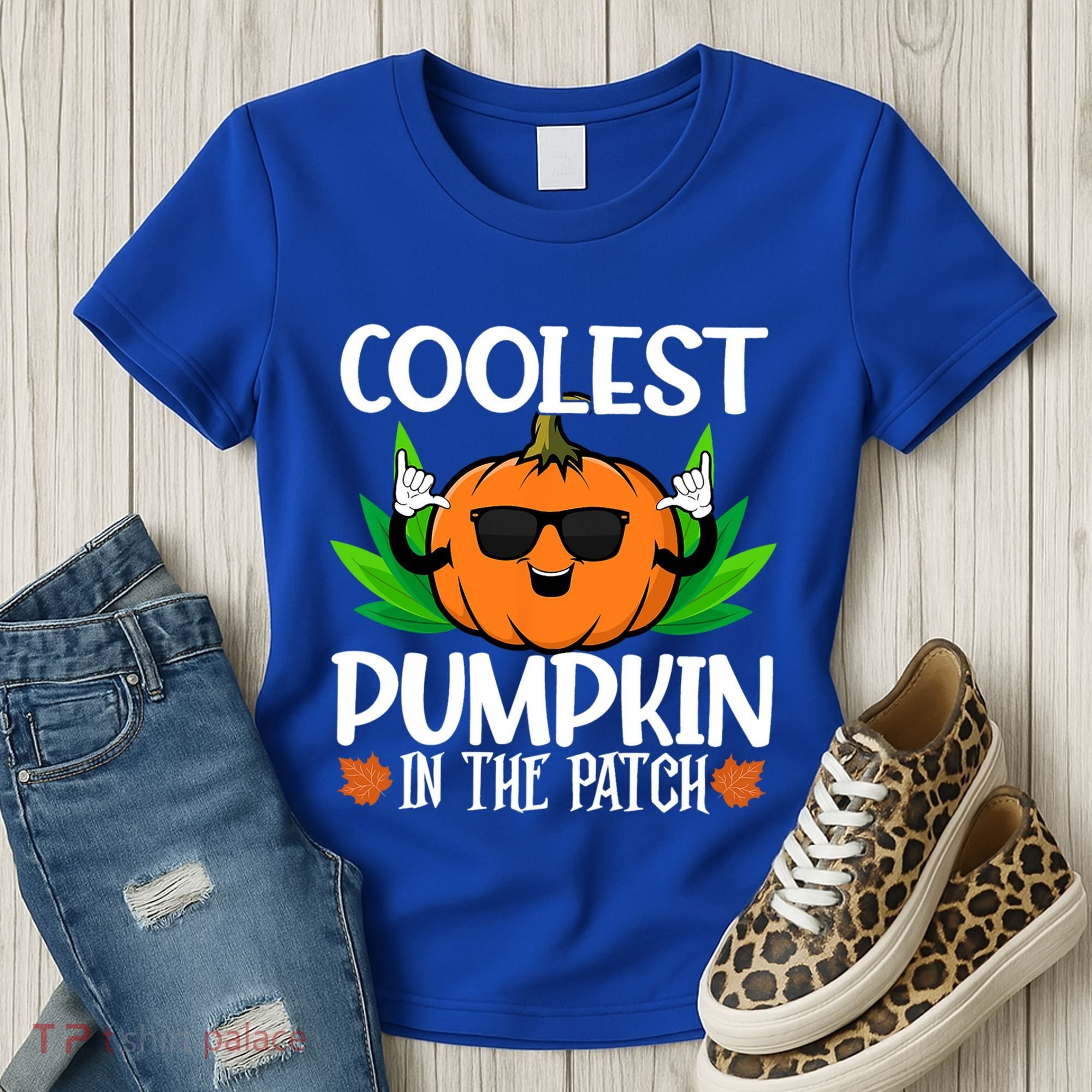 Coolest Pumpkin In The Patch Sunglasses Pumpkin Halloween Gift Women's T-Shirt