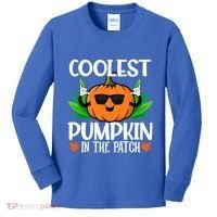 Coolest Pumpkin In The Patch Sunglasses Pumpkin Halloween Gift Kids Long Sleeve Shirt thumb 0