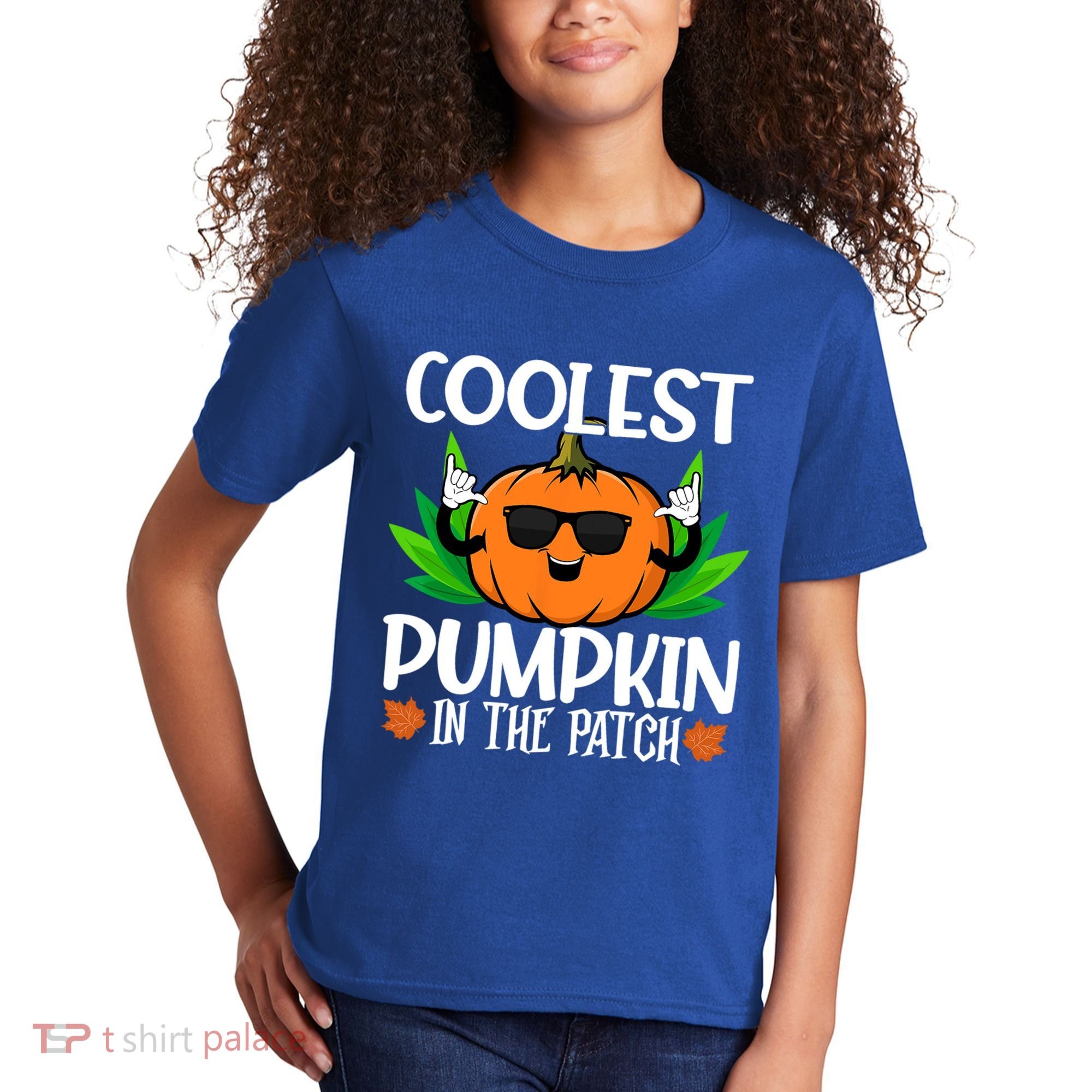 Coolest Pumpkin In The Patch Sunglasses Pumpkin Halloween Gift Kids T-Shirt