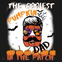 Coolest Pumpkin In The Patch Funny Halloween Dad Gift Cute Gift USA-Made Doggie Bandana thumb 2