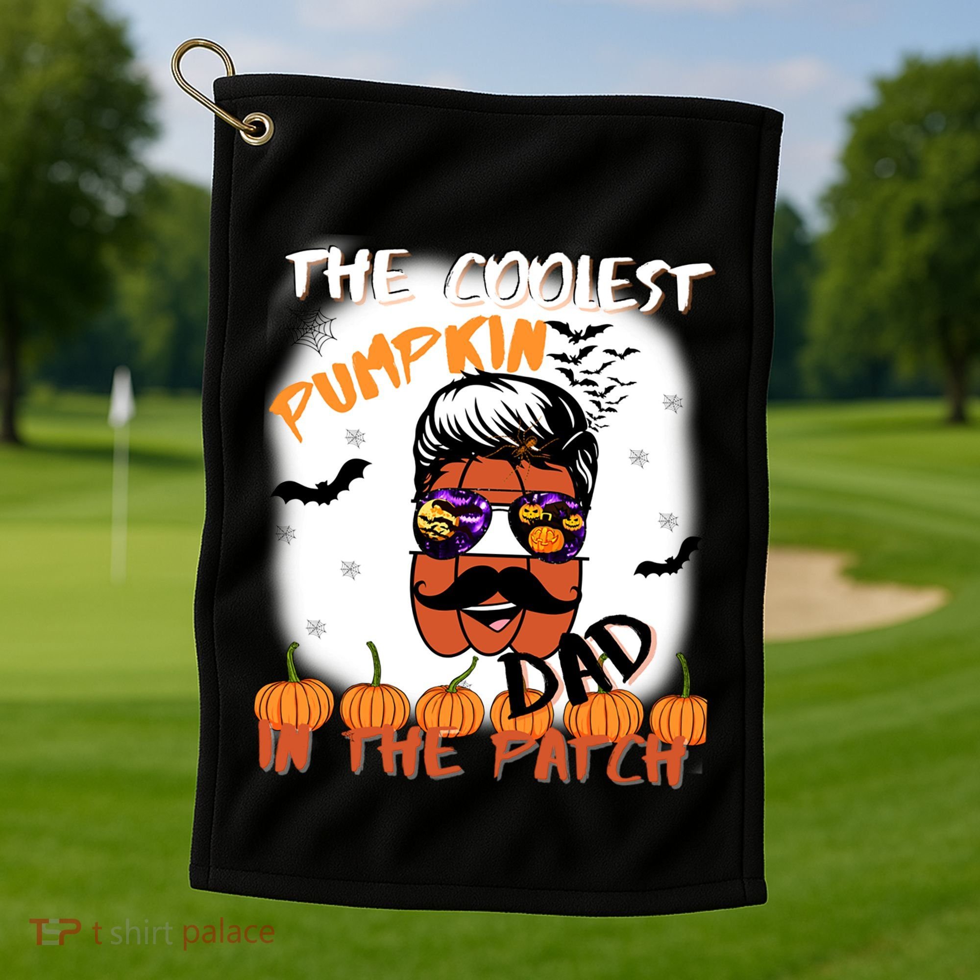 Coolest Pumpkin In The Patch Funny Halloween Dad Gift Cute Gift Golf Towel