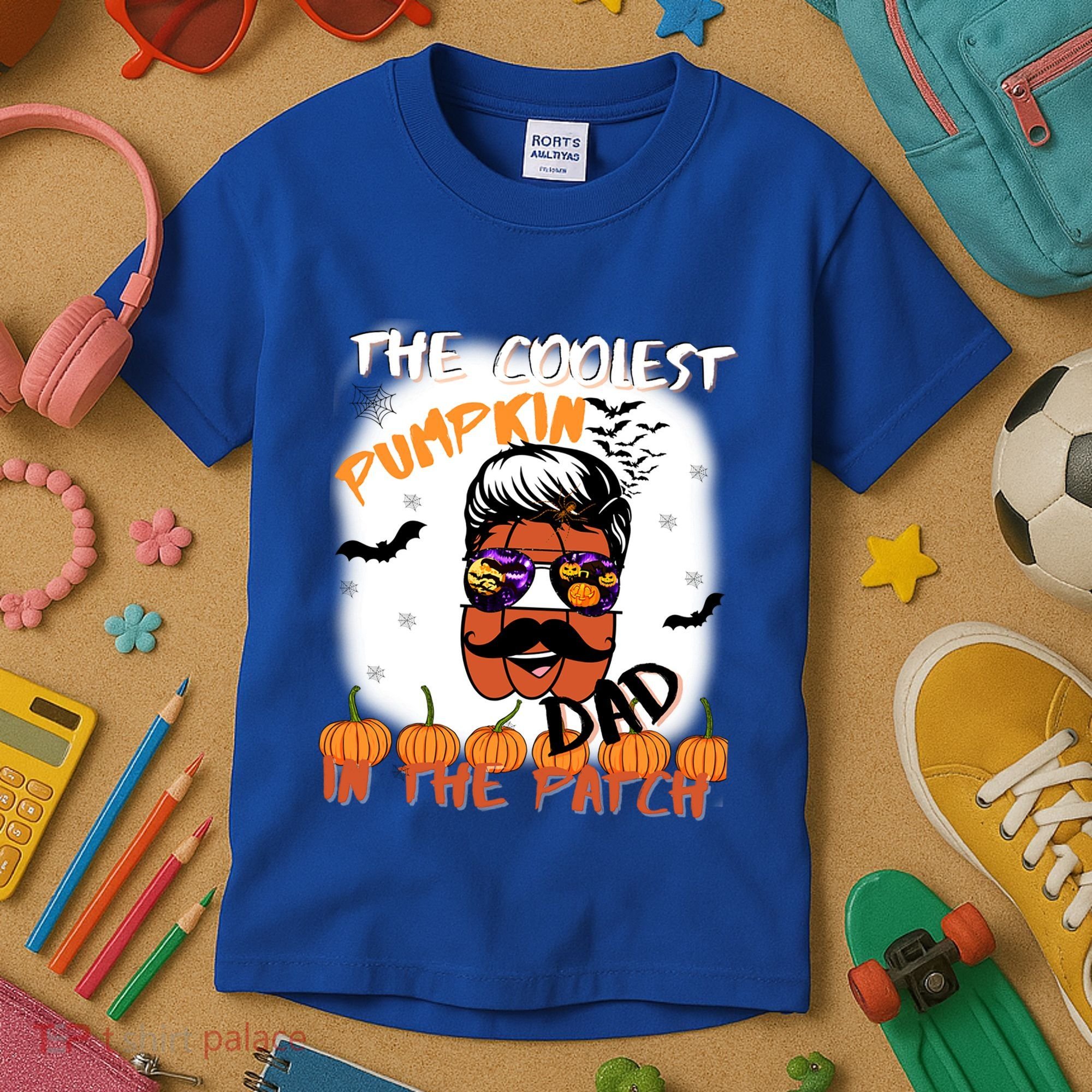 Coolest Pumpkin In The Patch Funny Halloween Dad Gift Cute Gift Kids T-Shirt