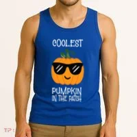 Coolest Pumpkin In The Patch Halloween Tank Top thumb 3