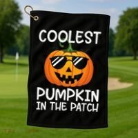 Coolest Pumpkin In The Patch Halloween Golf Towel thumb 1