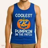 Coolest Pumpkin In The Patch Halloween Tank Top thumb 3