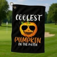 Coolest Pumpkin In The Patch Funny Halloween Gift Funny Gift Golf Towel thumb 1