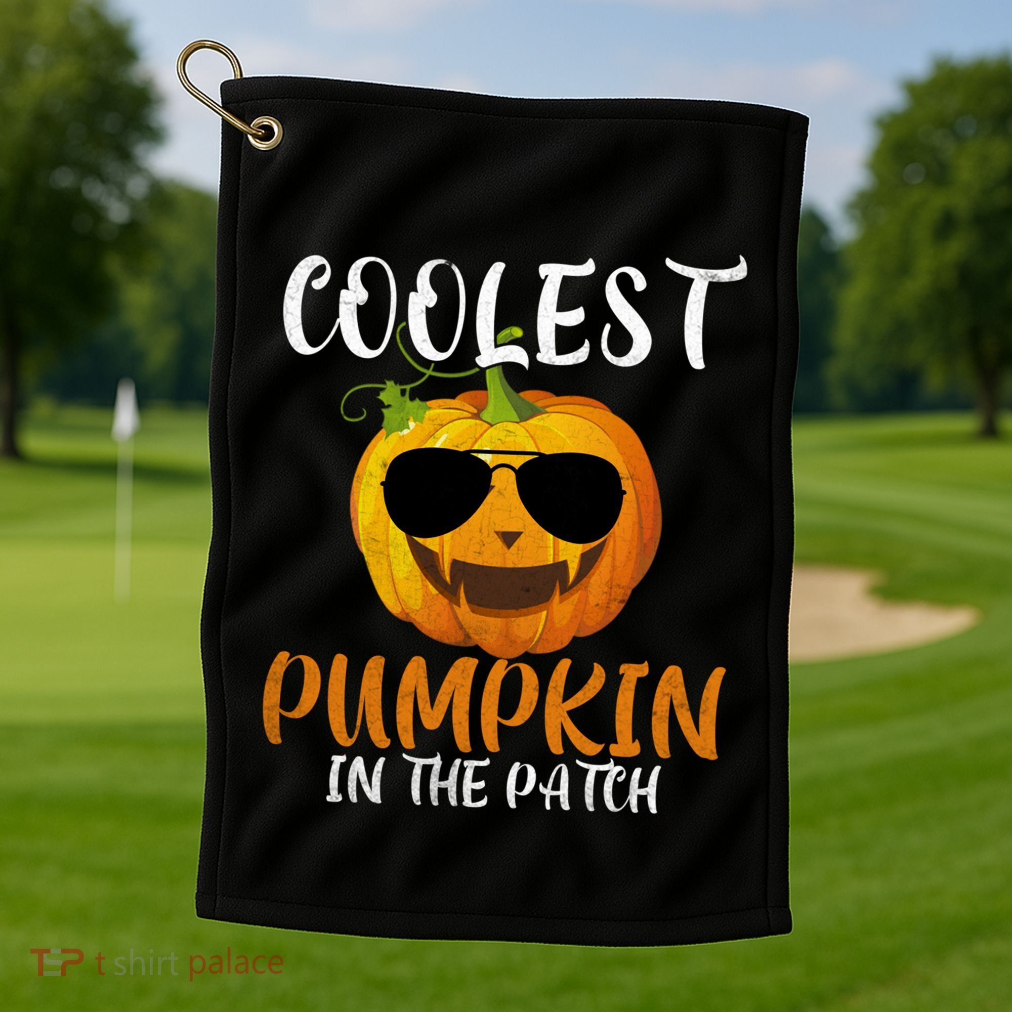Coolest Pumpkin In The Patch Funny Halloween Gift Funny Gift Golf Towel