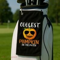 Coolest Pumpkin In The Patch Funny Halloween Gift Funny Gift Golf Towel thumb 2