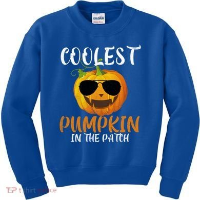 Coolest Pumpkin In The Patch Funny Halloween Gift Funny Gift Kids Sweatshirt