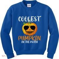 Coolest Pumpkin In The Patch Funny Halloween Gift Funny Gift Kids Sweatshirt thumb 0