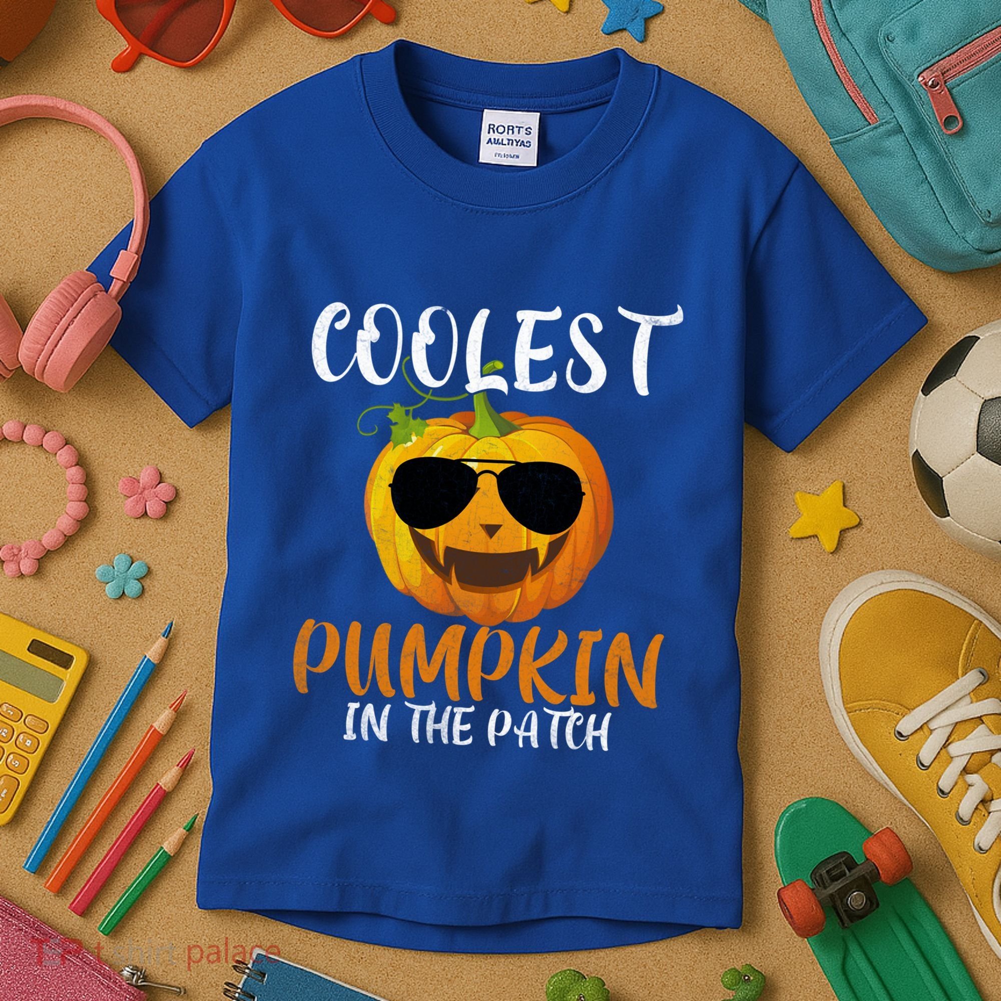Coolest Pumpkin In The Patch Funny Halloween Gift Funny Gift Kids T-Shirt