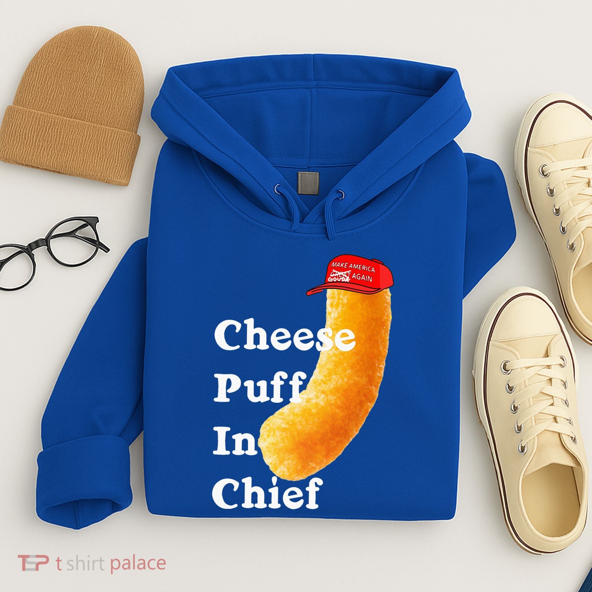 Cheese Puff In Chief Orange Trump Hoodie
