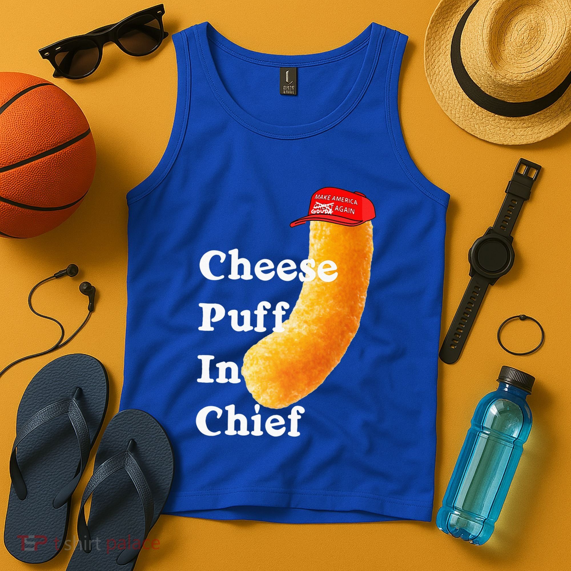 Cheese Puff In Chief Orange Trump Tank Top