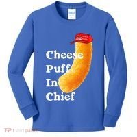 Cheese Puff In Chief Orange Trump Kids Long Sleeve Shirt thumb 0