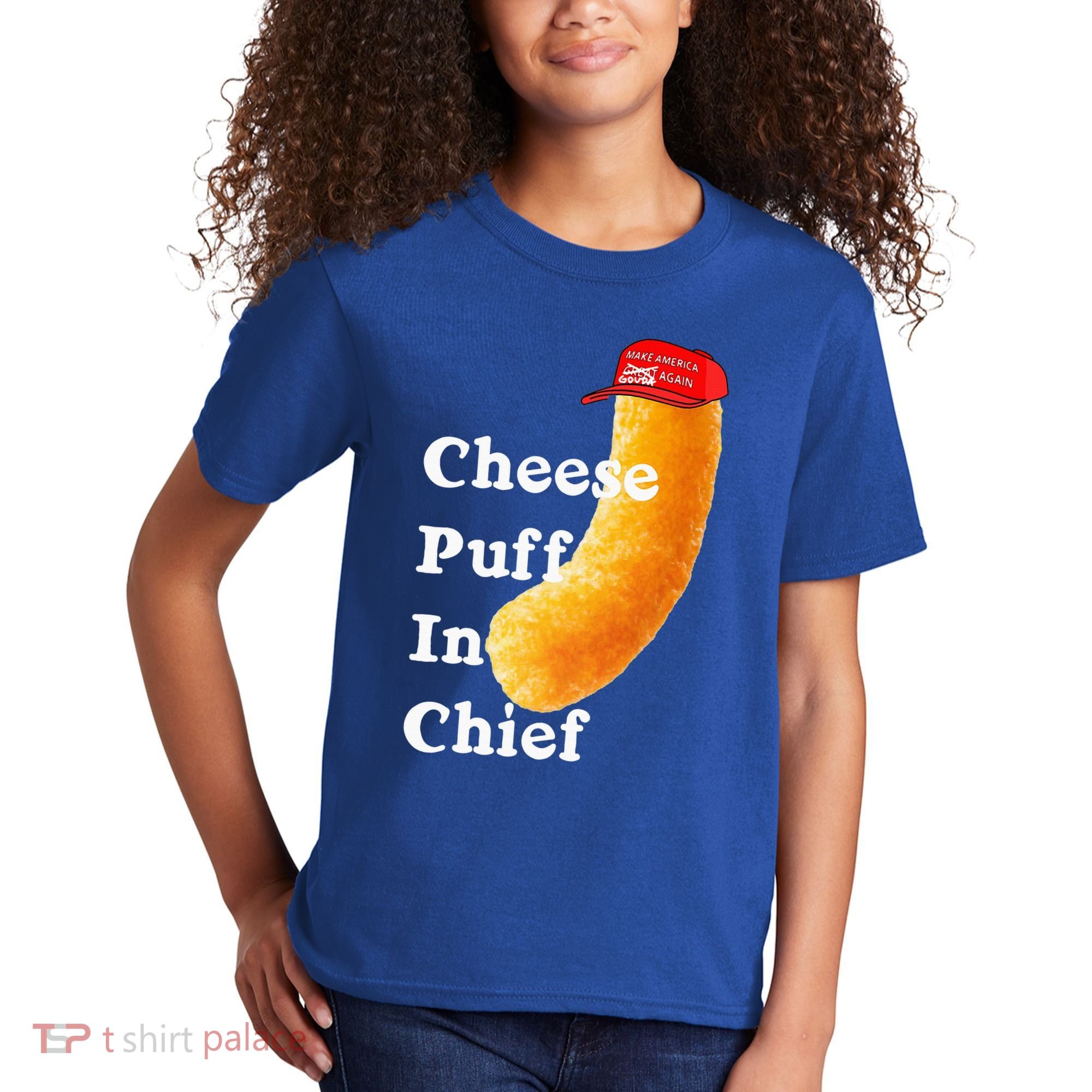 Cheese Puff In Chief Orange Trump Kids T-Shirt